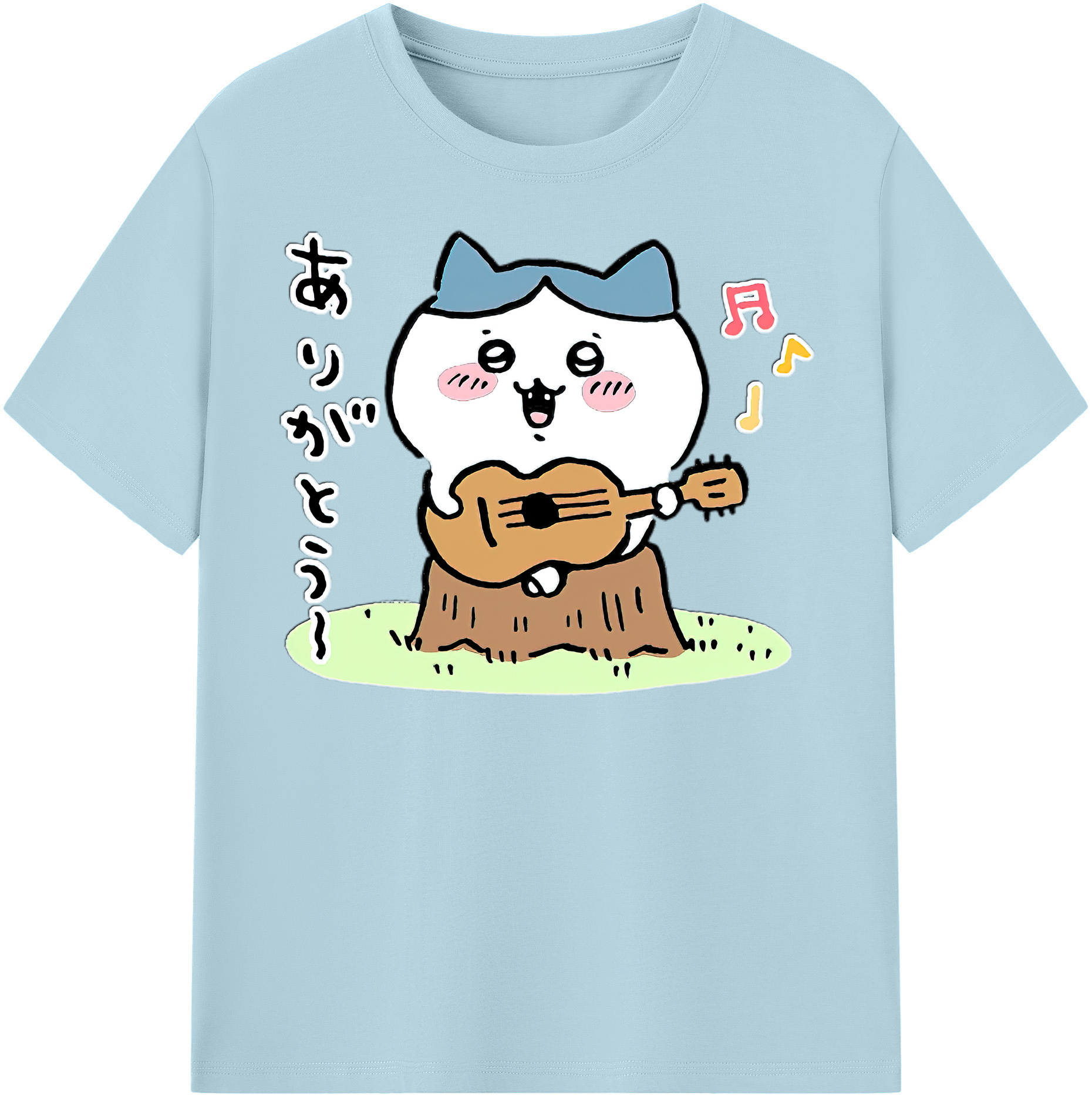 （画像用） ちいかわ ハチワレ Chii-kawa hachiware 綿100％半袖Tシャツ（フロントプリント）